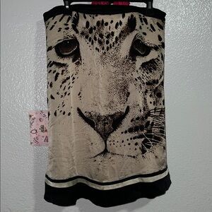 Bebe 90s Y2K  Leopard Strapless Mini Dress cream and black size M